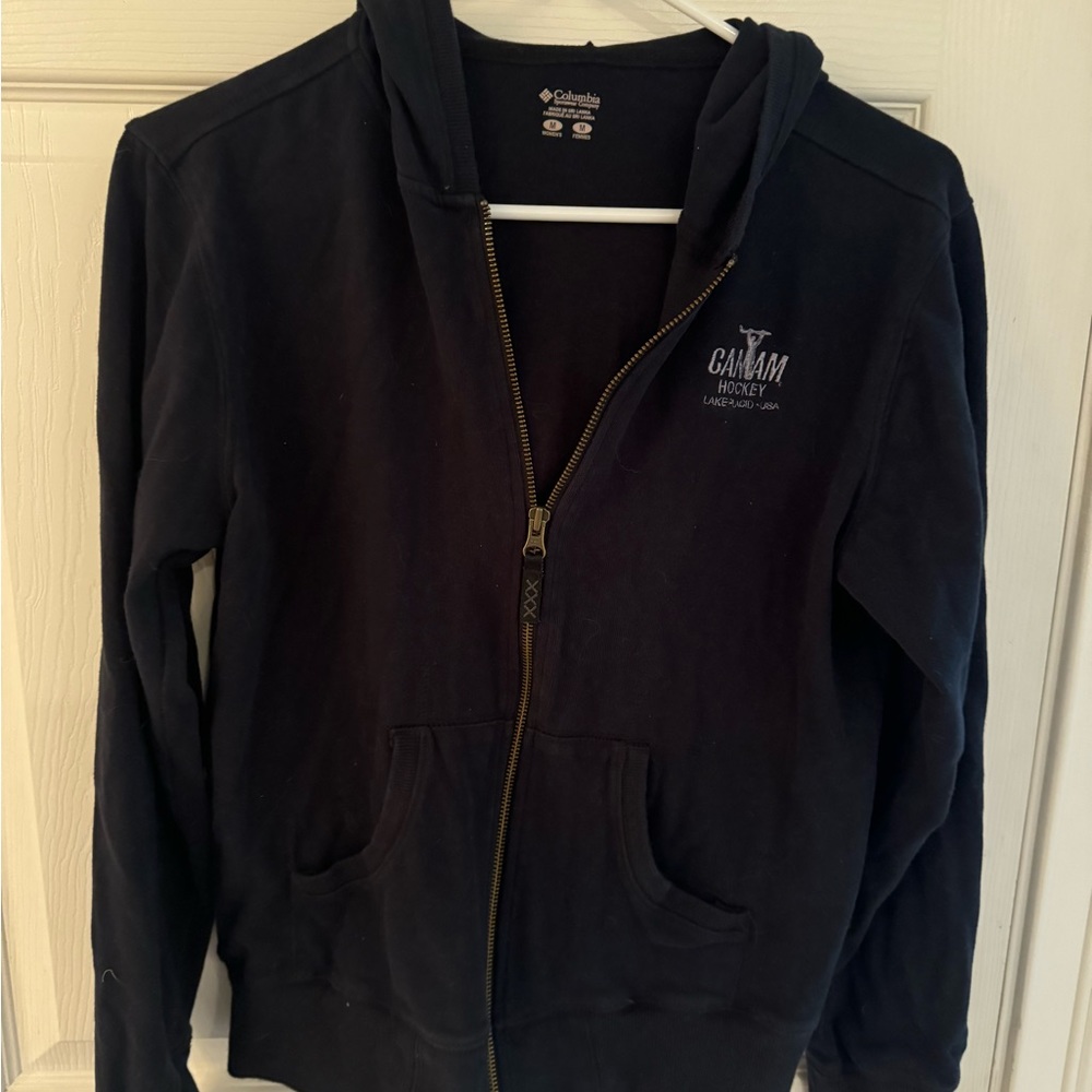 Columbia zip sweatshirt with CanAm Hockey logo embroidered